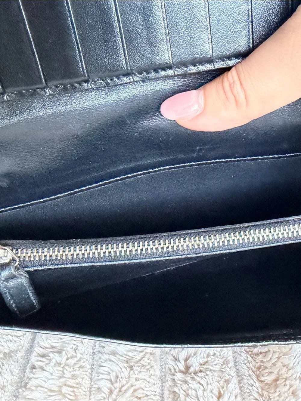 Saint Laurent Black Zip-Around Wallet Organizer Credit Card Logo Zipper - Picture 5 of 7